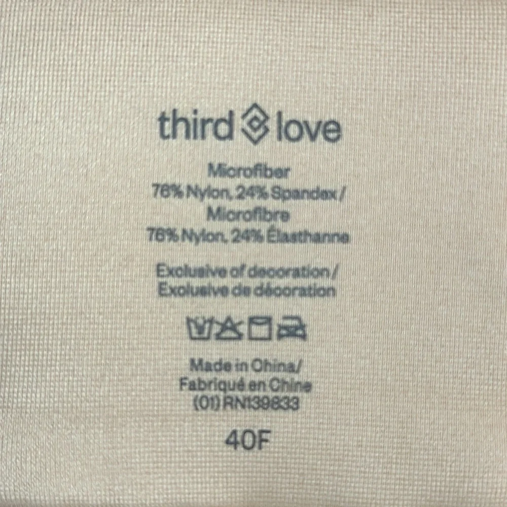NWT THIRD LOVE Microfiber Unlined Nude Bra Sz 40F